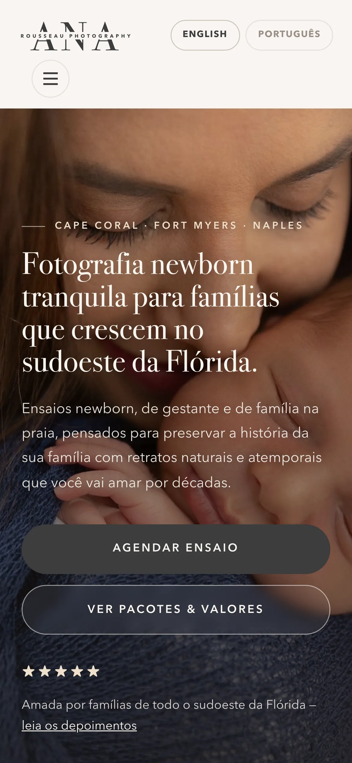 The Portuguese site on mobile